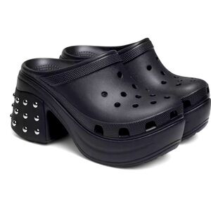 Crocs Siren Studded Black Chrome Studs Platform Unisex Clogs Size M10/W12 NWT
